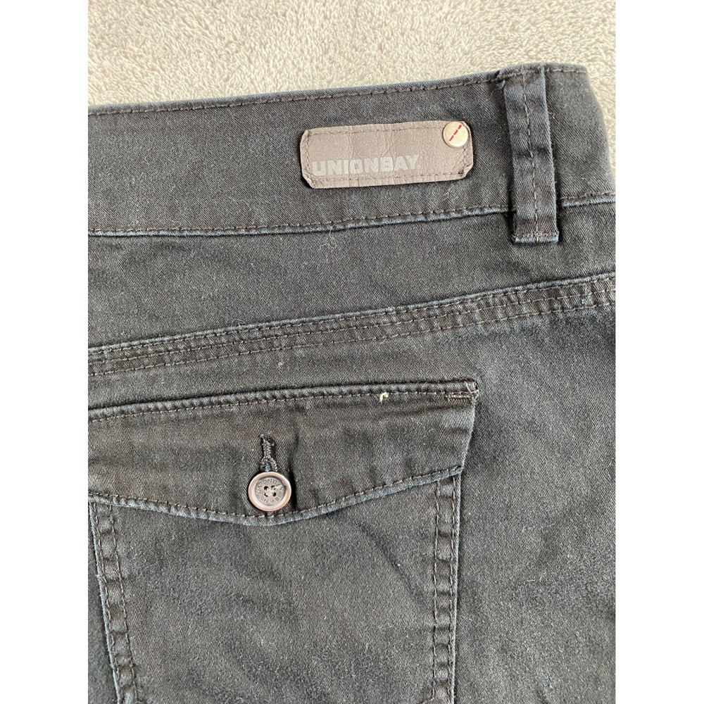 Unionbay Mens‎ Black Cargo Utility Shorts Size 17 Double Button Solid Casual - Picture 12 of 14